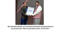Shri Sonatan Ghosh, an International Award winning author is honoured with “Most Inspirable Author of the Year”